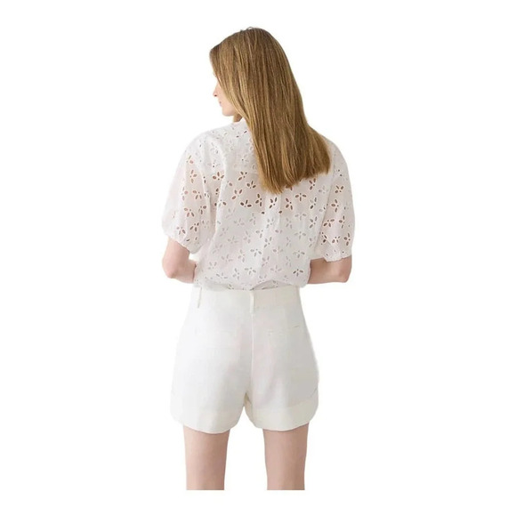 J crew Cuffed high-rise suit short in stretch linen blend - Picture 2 of 8